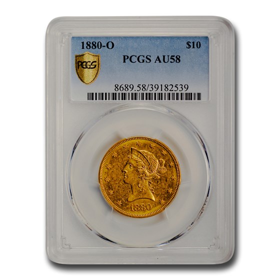 1880-O $10 Liberty Gold Eagle AU-58 PCGS 1880-O $10 Liberty Gold Eagle AU-58 PCGS